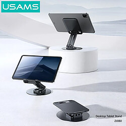 Acheter Usams Support Bureau pour Tablettes et Smartphones 4.7 à 12" Pliable Rotatif 360° Noir