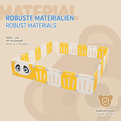 Acheter Joyz Parc bébé modulable design panda avec barrière sécurité blanc-jaune 240x240 cm