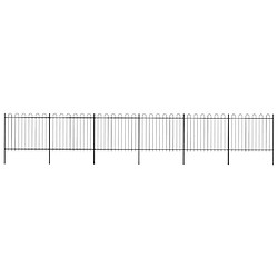 vidaXL Clôture de jardin avec arceau en acier 1070 x 150 cm Noir
