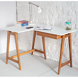 Ragaba Bureau d'angle Luka avec tiroir - Perle