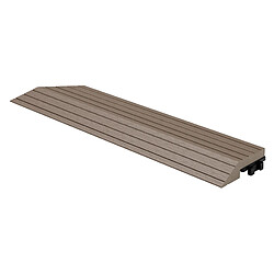 ML-Design Bordure de finition pour dalles de sol WPC clipsable coin gauche marron foncé ML-Design Bordure de Finition WPC Coin Gauche Marron Foncé pour Dalles de Sol Clipsable, 38x2x7,5 cm, Aspect Bois, Cornière de Terrasse Striée, Bords de Carreaux Antidérapantes, Baguette d'Angle