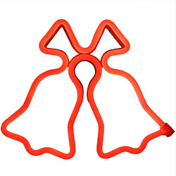 Avizar Lampe Néon LED à Poser Double Cloche de Noël avec Port USB-A Rouge