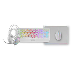 Mars Gaming MCP124PRO clavier Souris incluse USB QWERTY Espagnole Blanc