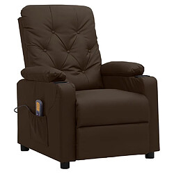 vidaXL Fauteuil de massage Marron Similicuir