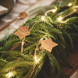 Ledkia Guirlande Lumineuse LED Étoiles Bois avec Piles 2.2m 3000K Blanc chaud