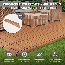 Acheter ML-Design Bordure de finition pour dalles de sol WPC clipsable coin droit marron clair