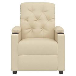 Avis vidaXL Fauteuil inclinable Crème Tissu