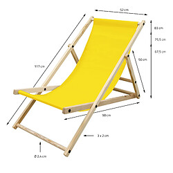 Ecd germany Lot de 5 chaises longues de jardin - Jaune pas cher