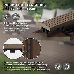 ML-Design Bordure de finition pour dalles de sol WPC clipsable coin gauche marron foncé pas cher