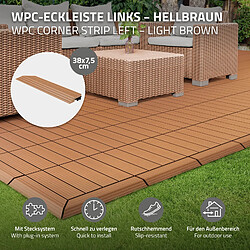 Acheter ML-Design Bordure de finition pour dalles de sol WPC clipsable coin gauche marron clair