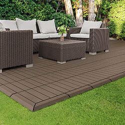 Avis ML-Design Bordure de finition pour dalles de sol WPC clipsable coin gauche marron foncé