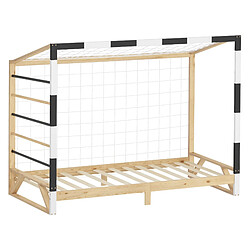 ML-Design Lit d'enfant but de football 90x200 cm naturel bois de pin avec sommier à lattes