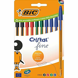 Ensemble de Stylos Bic Bic Cristal Fine 516356 Vert Multicouleur