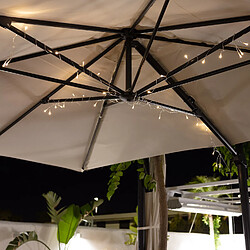 Ledkia Guirlande LED Extérieure à Piles pour Parasol 2m 3000K Blanc chaud