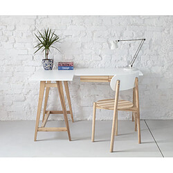 Ragaba Bureau d'angle 2 tiroirs Luka - Blanc