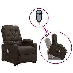 vidaXL Fauteuil de massage Marron foncé Tissu