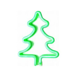 Avizar Lampe Néon LED Sapin de Noël avec Accroche Murale et Port USB-A Vert