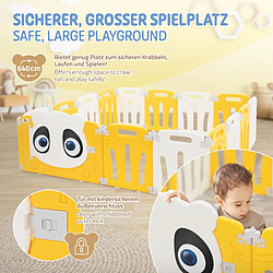 Avis Joyz Parc bébé modulable design panda avec barrière sécurité blanc-jaune 160x160 cm