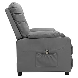 Acheter vidaXL Fauteuil inclinable électrique Gris Similicuir
