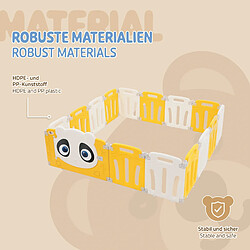 Acheter Joyz Parc bébé modulable design panda avec barrière sécurité blanc-jaune 160x160 cm