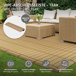 Acheter ML-Design Bordure à finition latérale droite pour dalles sol WPC clipsable teck 30x7,5 cm
