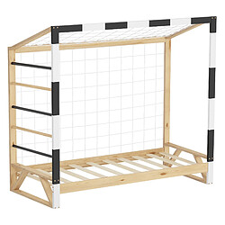 ML-Design Lit d'enfant but de football 80x160 cm naturel bois de pin avec sommier à lattes