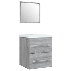 Acheter vidaXL Meuble lavabo avec bassin intégré Sonoma gris Bois d'ingénierie