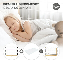 ML-Design Lit d'enfant but de football 90x200 cm naturel bois de pin avec sommier à lattes