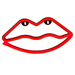 Avizar Lampe Néon Bouche avec Accroche Murale et Port USB-A Rouge
