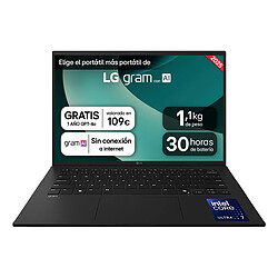LG Gram 14ZD90T Intel Core Ultra 7 255H Ordinateur portable 35,6 cm (14") WUXGA 16 Go LPDDR5x-SDRAM 1 To SSD DOS gratuit Espagnole Noir
