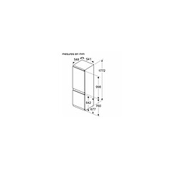 Réfrigérateur combiné intégrable à glissière 260l - KIN86VSE0 - Série 4 - BOSCH pas cher