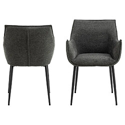 Acheter Toilinux Lot de 2 chaises de salle à manger avec accoudoirs SORRENTO - Gris anthracite