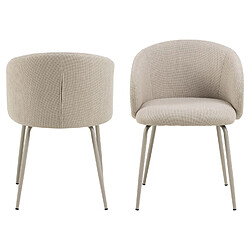 Acheter Toilinux Lot de 2 chaises avec accoudoirs SÖREN - Beige avec pieds gris