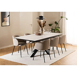 Acheter Toilinux Lot de 2 chaises avec accoudoirs SÖREN - Beige avec pieds noirs