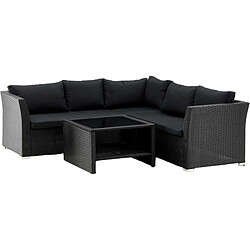 Venture Home ensemble canapé d'angle Haiti noir