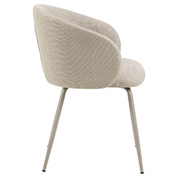 Toilinux Lot de 2 chaises avec accoudoirs SÖREN - Beige avec pieds gris pas cher