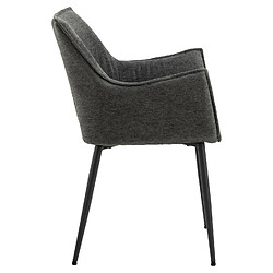 Toilinux Lot de 2 chaises de salle à manger avec accoudoirs SORRENTO - Gris anthracite pas cher