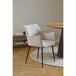 Toilinux Lot de 2 chaises de salle à manger avec accoudoirs SORRENTO - Beige