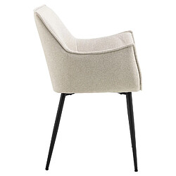 Toilinux Lot de 2 chaises de salle à manger avec accoudoirs SORRENTO - Beige pas cher