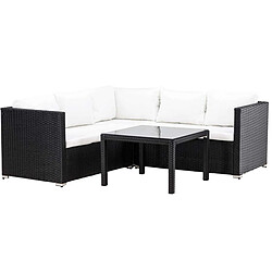 Venture home Kuba canapé d'angle de jardin - Noir