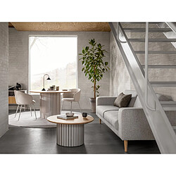 Toilinux Lot de 2 chaises avec accoudoirs SÖREN - Beige avec pieds gris