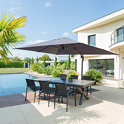 Hesperide Parasol déporté rectangulaire EQUADOR - L. 400 x l. 300 cm - Ardoise