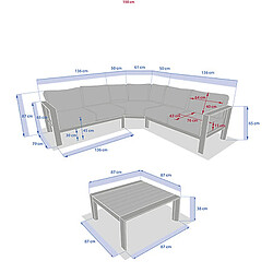 Avis Hesperide Salon de jardin d'angle en aluminium 5 places EVASION - Graphite et honey