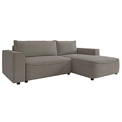 Bestmobilier Aurelia Canapé d'angle droit 4 places - Gris pas cher