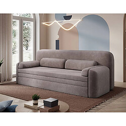 Bestmobilier Marius Canapé droit 3 places convertible taupe