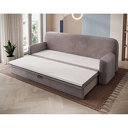 Bestmobilier Marius Canapé droit 3 places convertible taupe