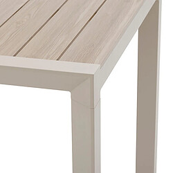 Hesperide Table de jardin fixe en aluminium effet bois 6 places EVASION - Lin et argile pas cher