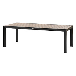 Hesperide Table de jardin fixe en aluminium effet bois 8 places EVASION - Honey et graphite
