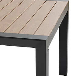 Hesperide Table de jardin fixe en aluminium effet bois 8 places EVASION - Honey et graphite pas cher