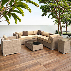 Mes Salon de jardin 8 places - Naturel et beige